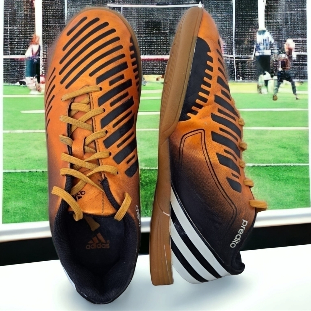 Adidas Predator sneakers orange white black men's shoes Size 6
